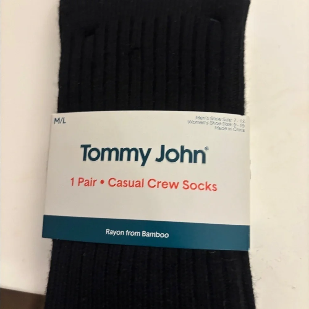 NEW! Tommy John Black Casual Crew Socks